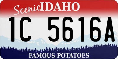 ID license plate 1C5616A
