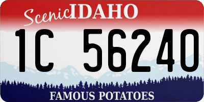 ID license plate 1C5624O