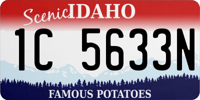 ID license plate 1C5633N