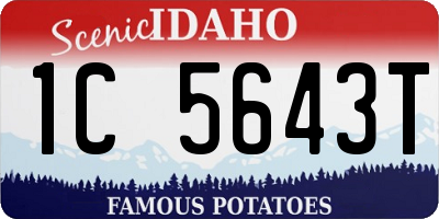ID license plate 1C5643T