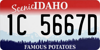 ID license plate 1C5667D