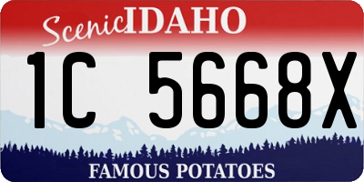 ID license plate 1C5668X