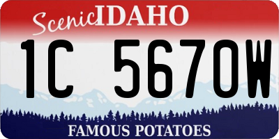 ID license plate 1C5670W