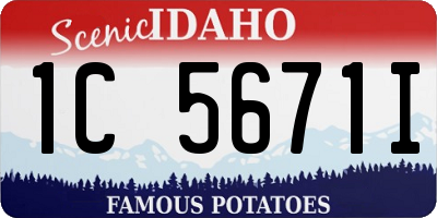ID license plate 1C5671I