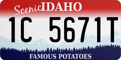 ID license plate 1C5671T