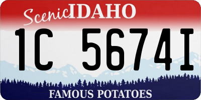 ID license plate 1C5674I