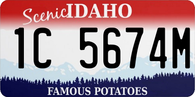 ID license plate 1C5674M
