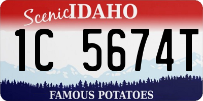 ID license plate 1C5674T