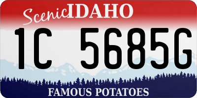 ID license plate 1C5685G