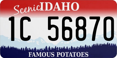 ID license plate 1C5687O