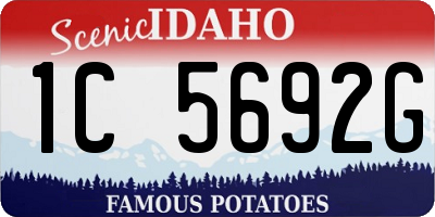 ID license plate 1C5692G
