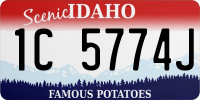 ID license plate 1C5774J