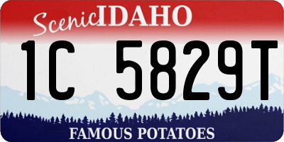ID license plate 1C5829T
