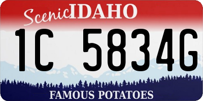 ID license plate 1C5834G