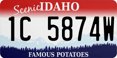 ID license plate 1C5874W