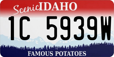 ID license plate 1C5939W