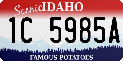 ID license plate 1C5985A