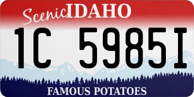 ID license plate 1C5985I