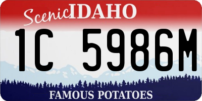 ID license plate 1C5986M