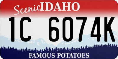 ID license plate 1C6074K
