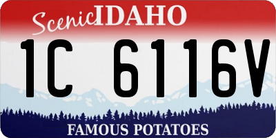 ID license plate 1C6116V