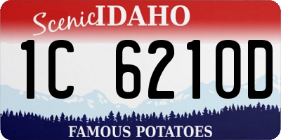 ID license plate 1C6210D
