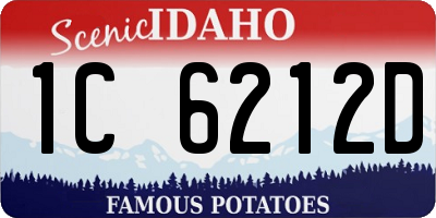 ID license plate 1C6212D