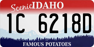 ID license plate 1C6218D