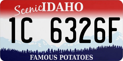 ID license plate 1C6326F