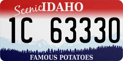 ID license plate 1C6333O