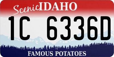 ID license plate 1C6336D