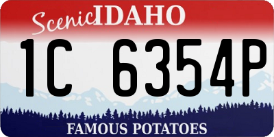 ID license plate 1C6354P