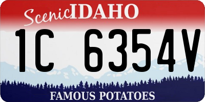 ID license plate 1C6354V