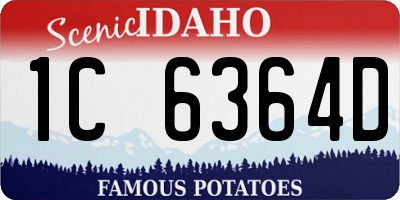 ID license plate 1C6364D