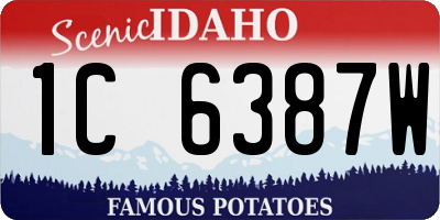 ID license plate 1C6387W