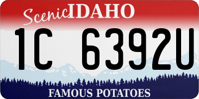 ID license plate 1C6392U