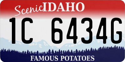 ID license plate 1C6434G