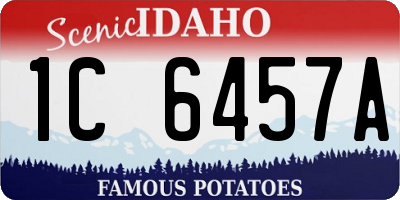 ID license plate 1C6457A