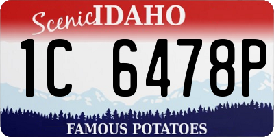 ID license plate 1C6478P