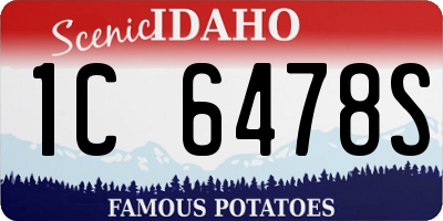 ID license plate 1C6478S