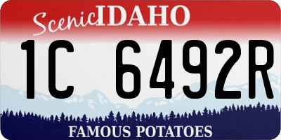 ID license plate 1C6492R