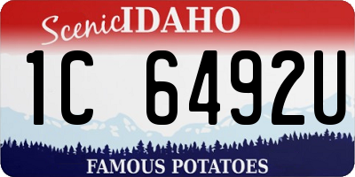 ID license plate 1C6492U