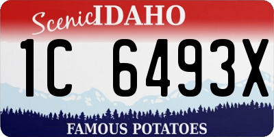 ID license plate 1C6493X