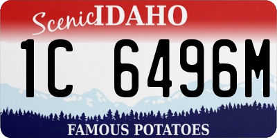 ID license plate 1C6496M