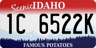 ID license plate 1C6522K