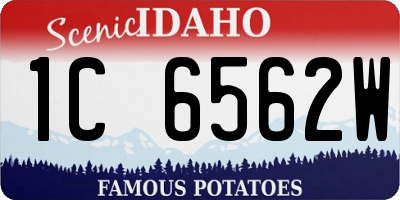 ID license plate 1C6562W