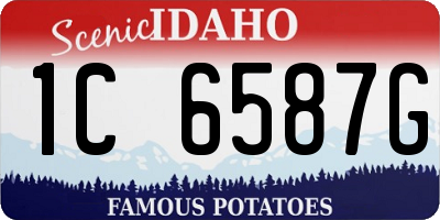 ID license plate 1C6587G
