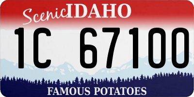 ID license plate 1C6710O