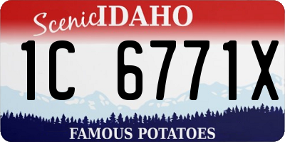 ID license plate 1C6771X
