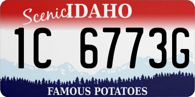 ID license plate 1C6773G